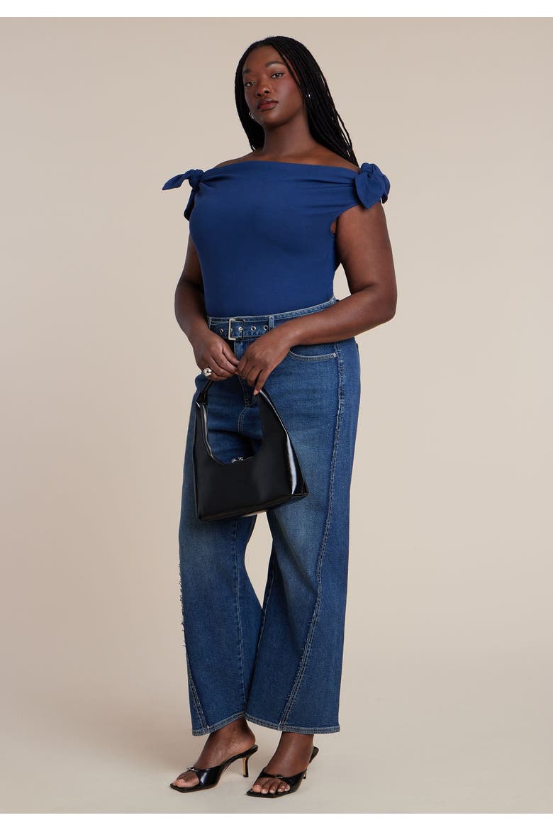 Belted Straight Leg Jean, Alternate, color, DARK WASH