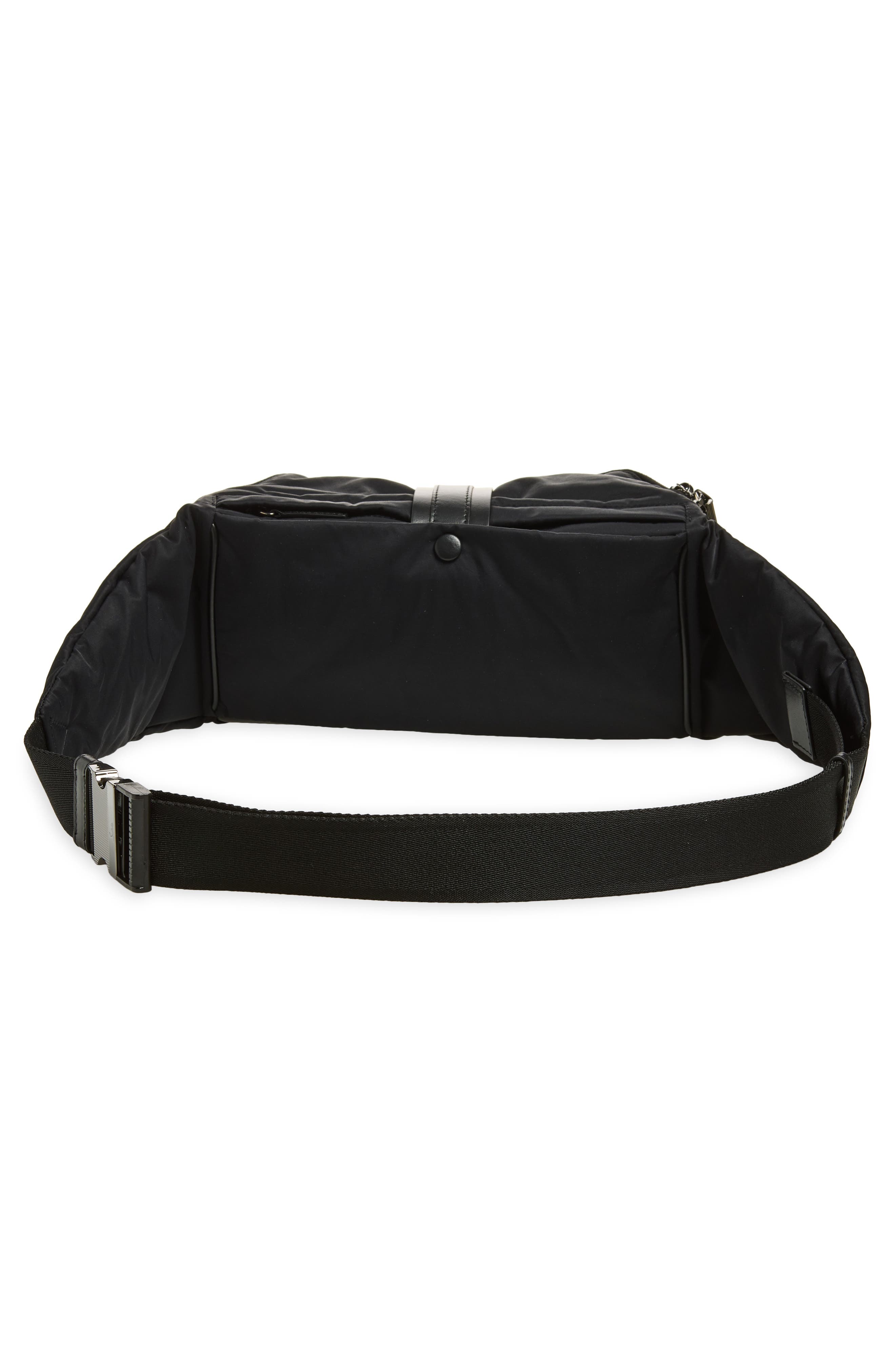 Christian Louboutin Nox Nylon Belt Bag, Alternate, color, Black