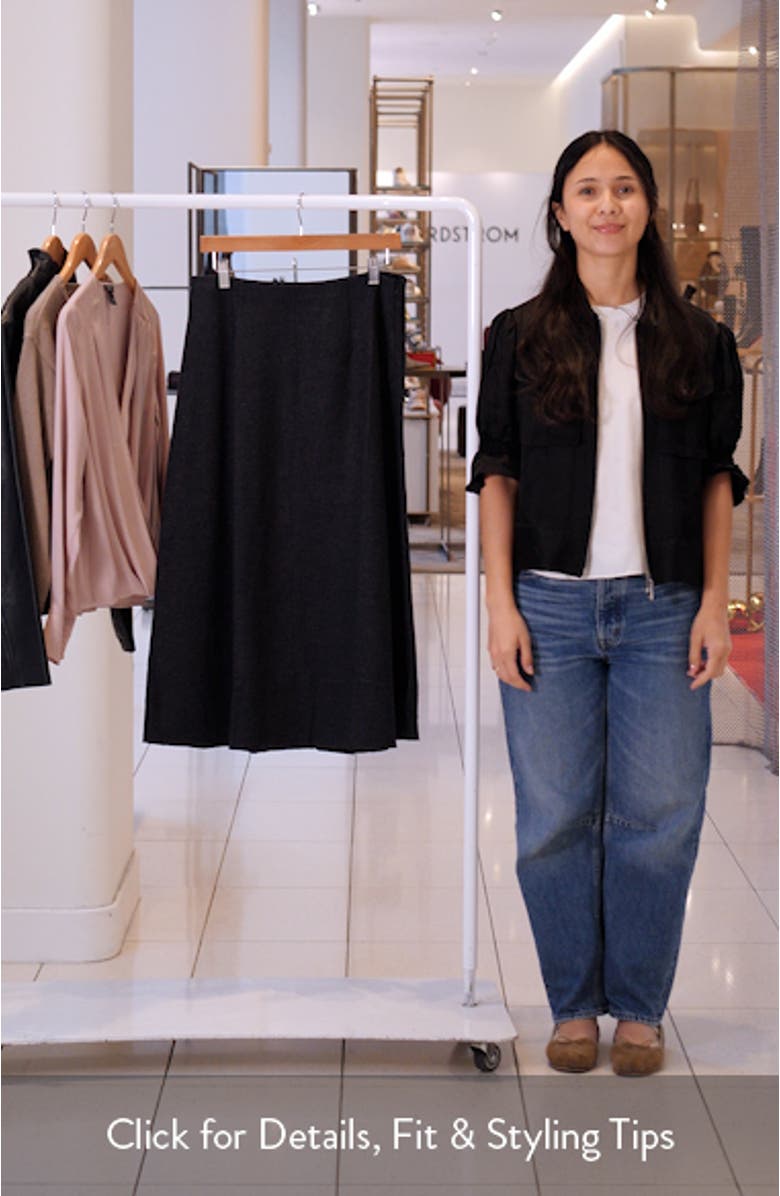 Virgin Wool Jersey A-Line Midi Skirt, sales video thumbnail