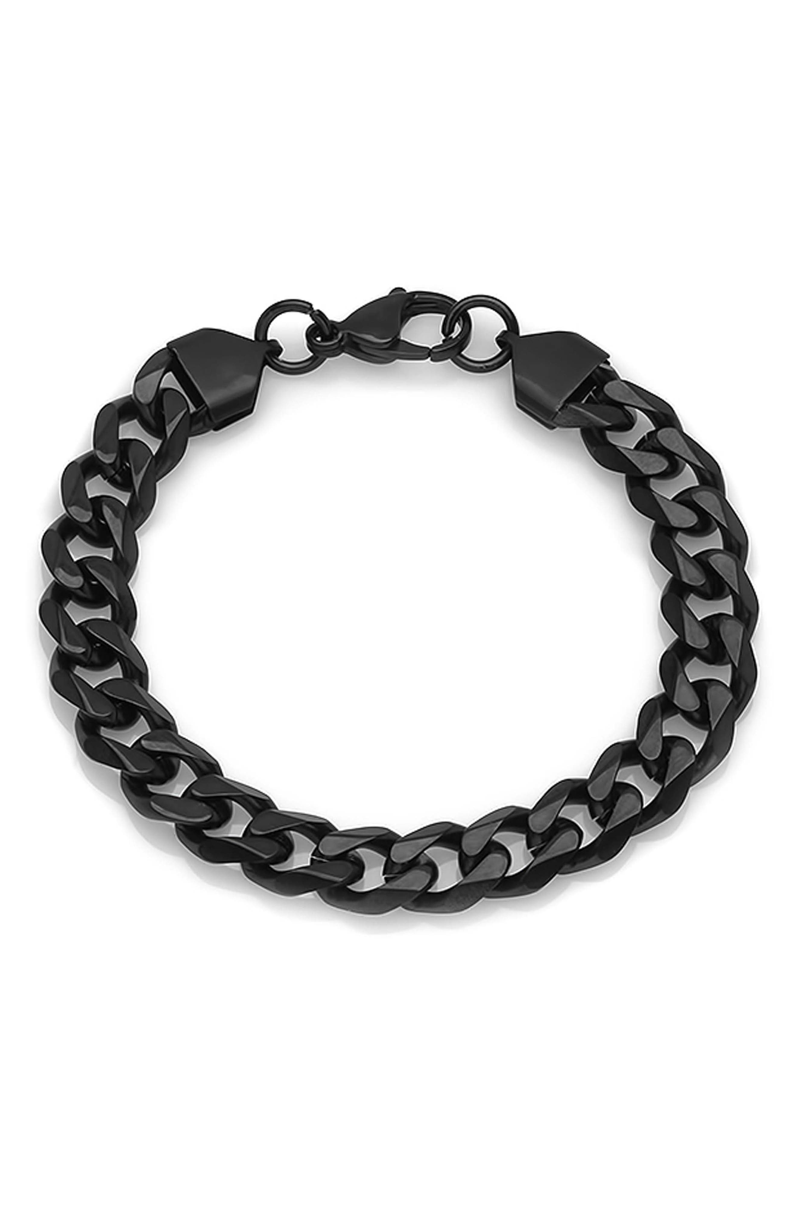 Men's Black Ion-Plated Curb Link Bracelet
