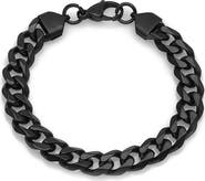STEELTIME Men's Black Ion-Plated Curb Link Bracelet