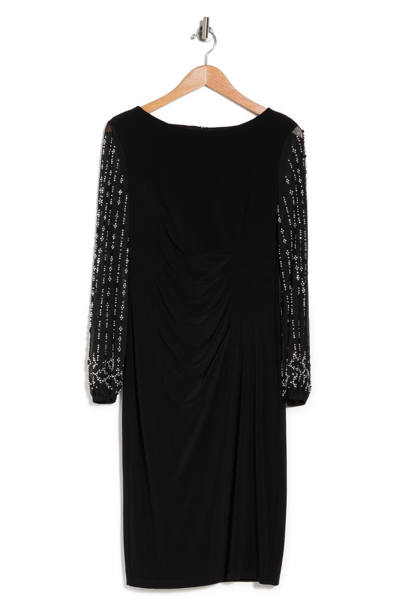 Marina Beaded Long Sleeve Sheath Dress, Alternate, color,