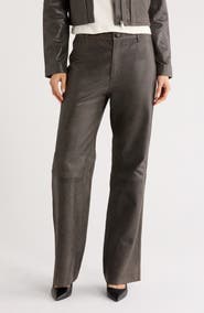 DL1961 Desi High Waist Leather Straight Leg Pants