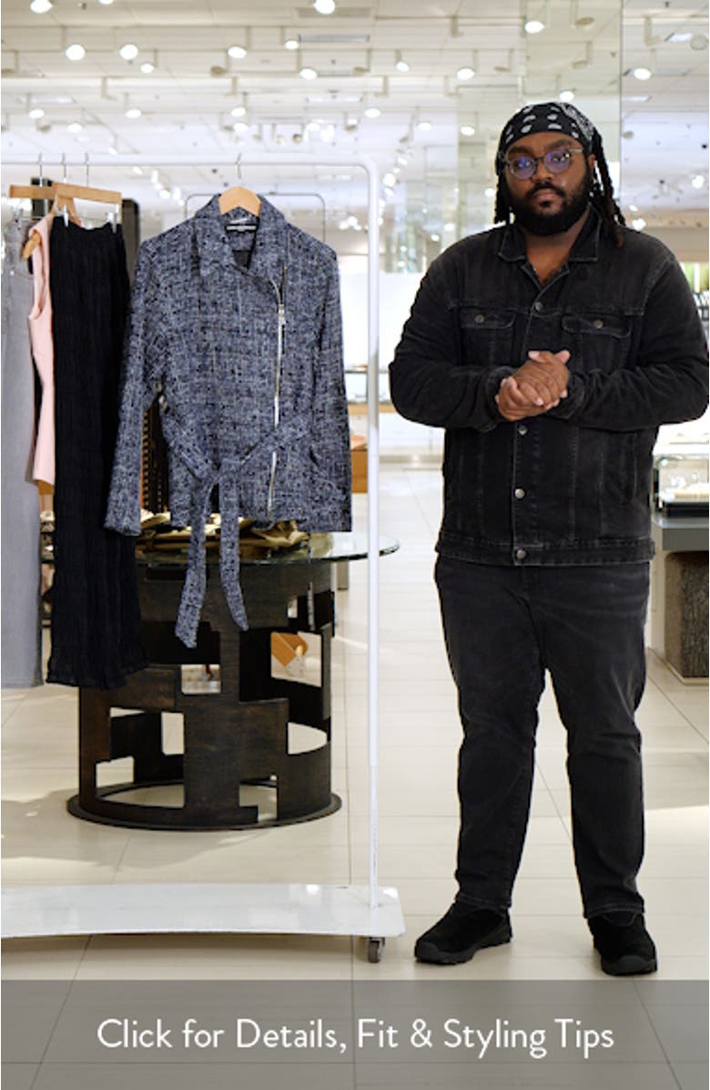 Belted Tweed Moto Jacket, sales video thumbnail