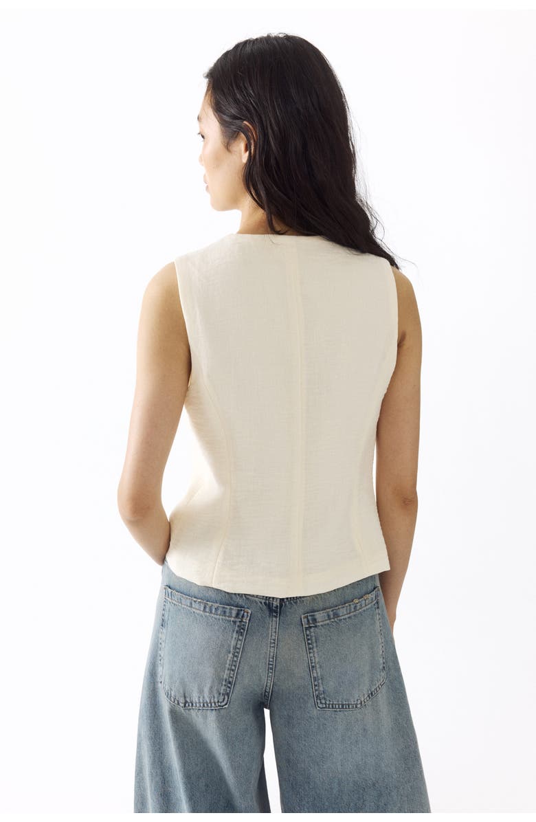 H&M Tie-detail Waistcoat, Alternate, color, Cream