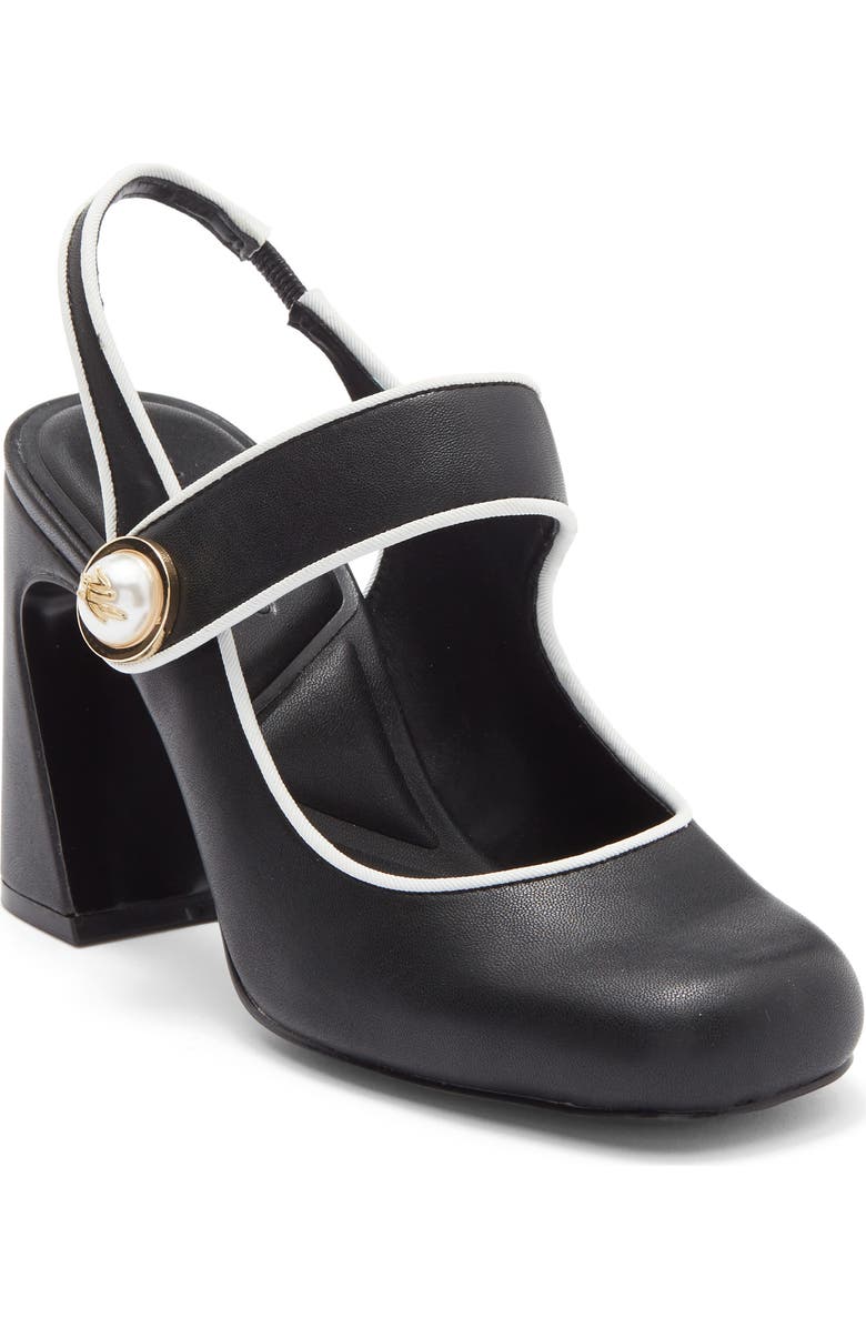 KARL LAGERFELD PARIS Piermont Slingblack Pump, Main, color, Black/ Bright White