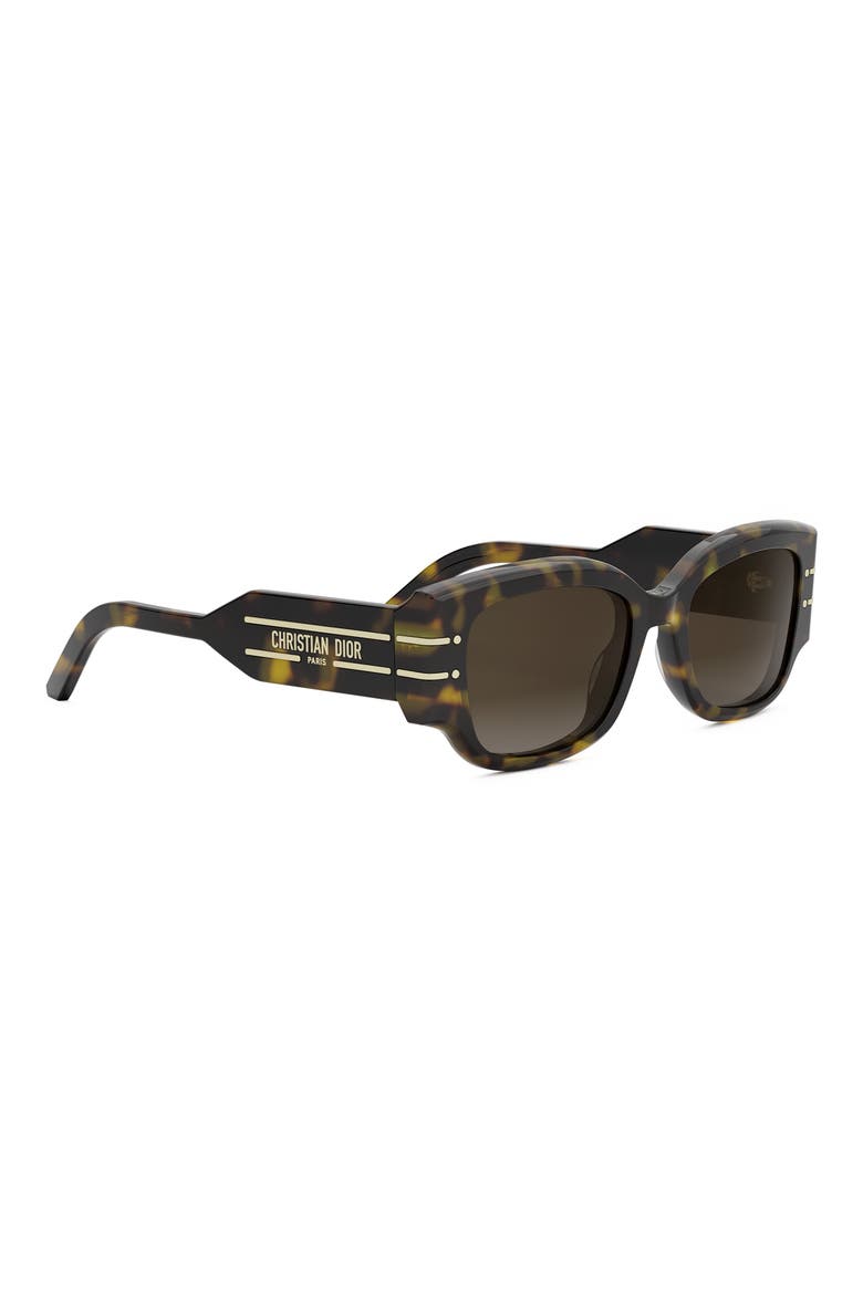 'DiorSignature S13I 52mm Rectangular Sunglasses, Alternate, color, DARK HAVANA / GRADIENT BROWN