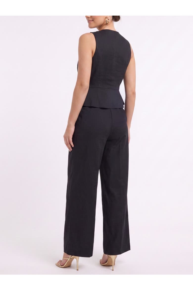 Annie Sleeveless Peplum Jumpsuit, Alternate, color, Black