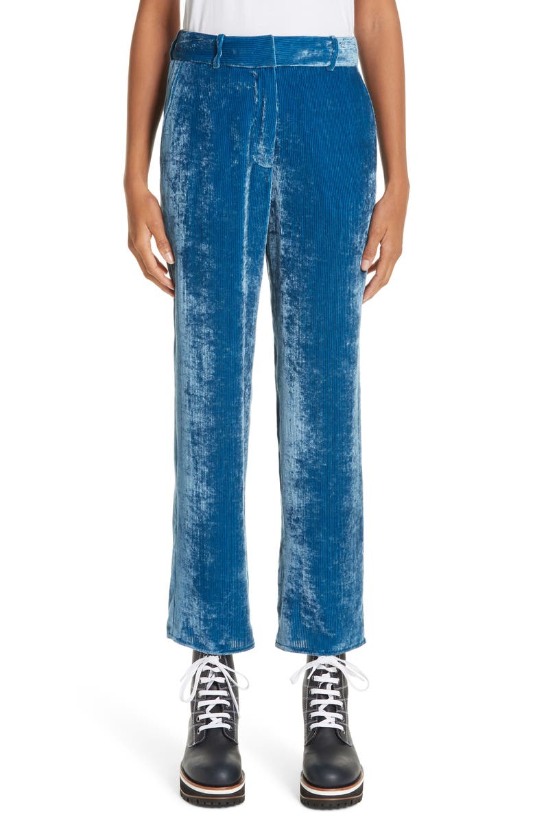 Sies Marjan Fluid Silk Blend Corduroy Crop Pants, Main, color, 