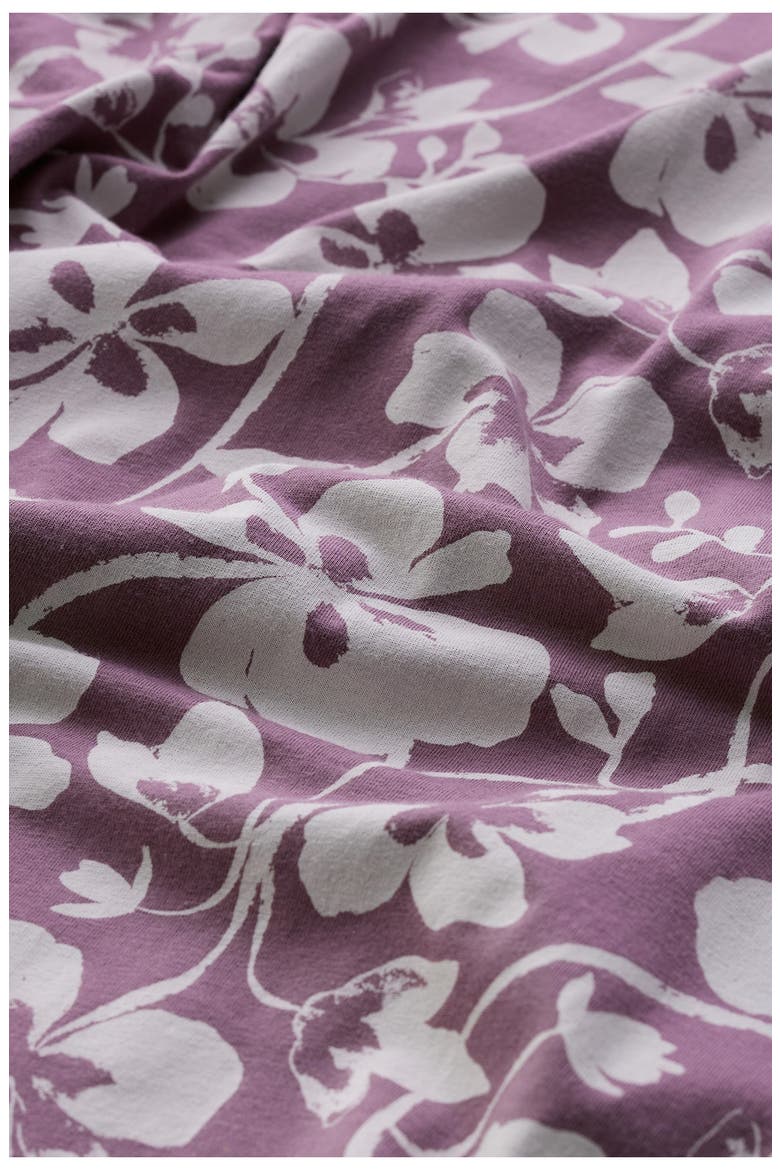 Pier View Floral Print Flare Stretch Organic Cotton Dress, Alternate, color, MALLOW VINE VERBENA