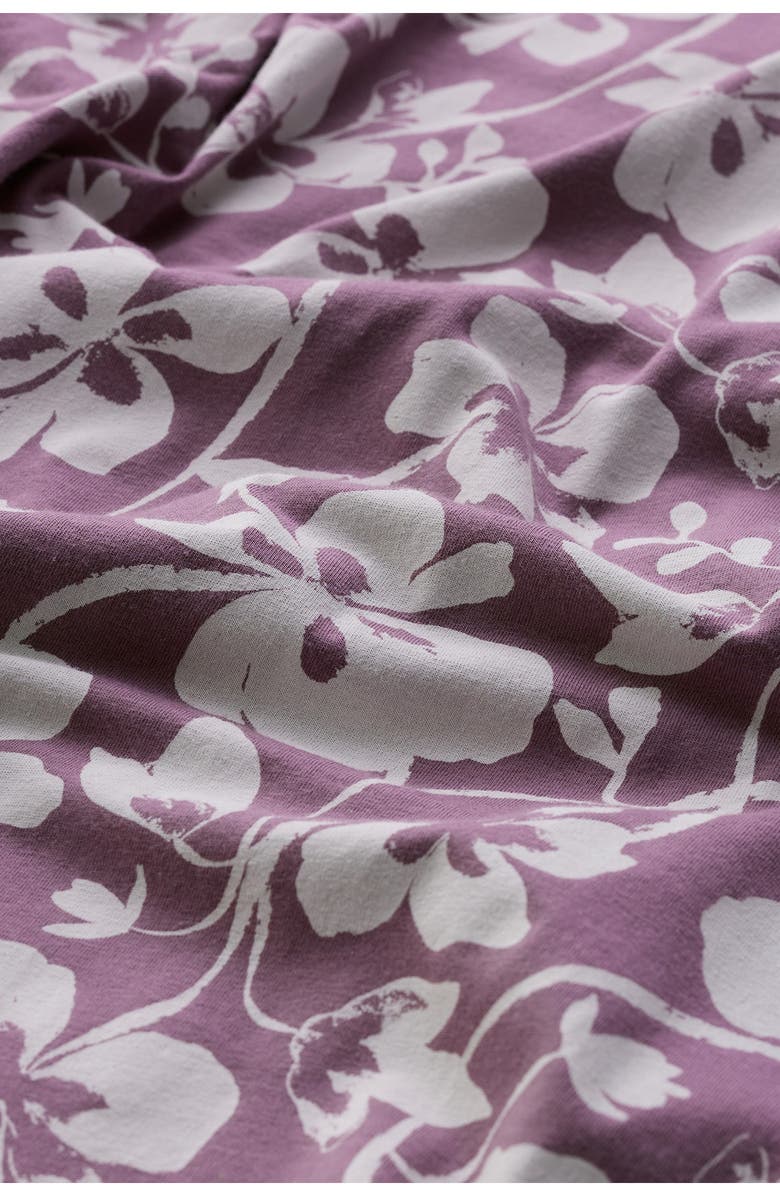 Seasalt Cornwall Pier View Floral Print Flare Stretch Organic Cotton Dress, Alternate, color, Mallow Vine Verbena