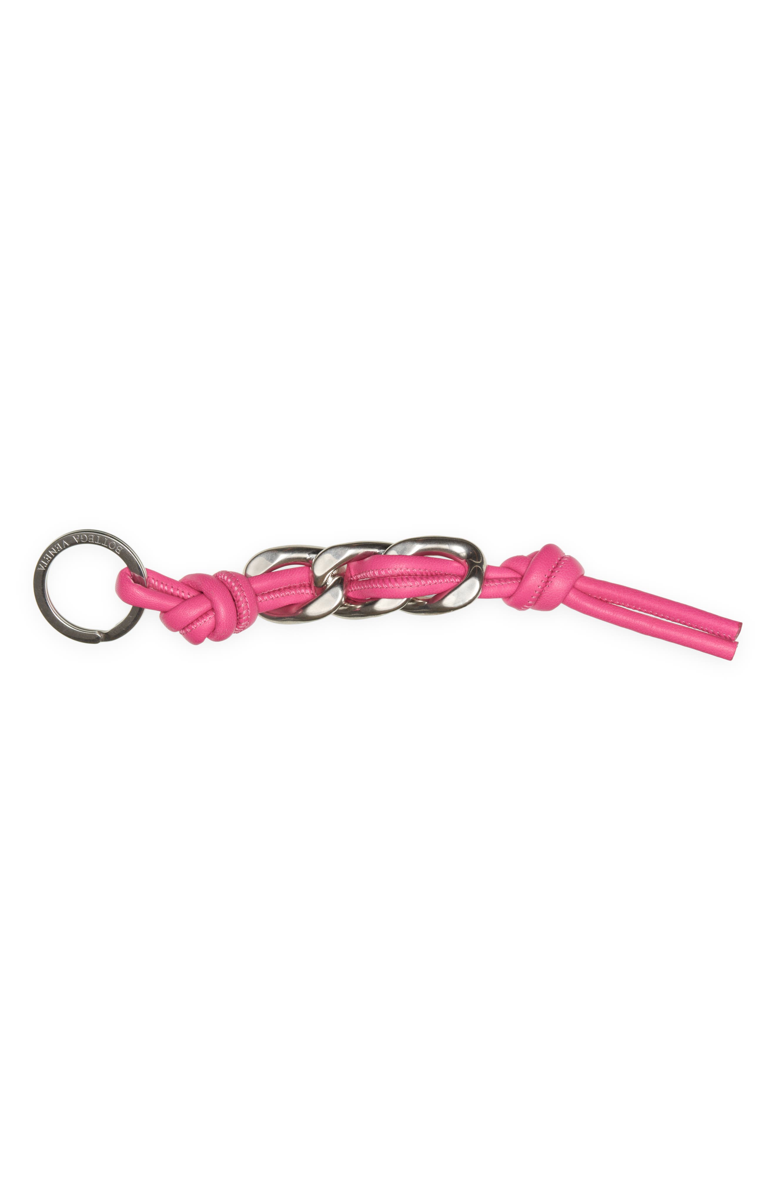 Knot Chain Key Ring, Alternate, color, BON BON-SILVER