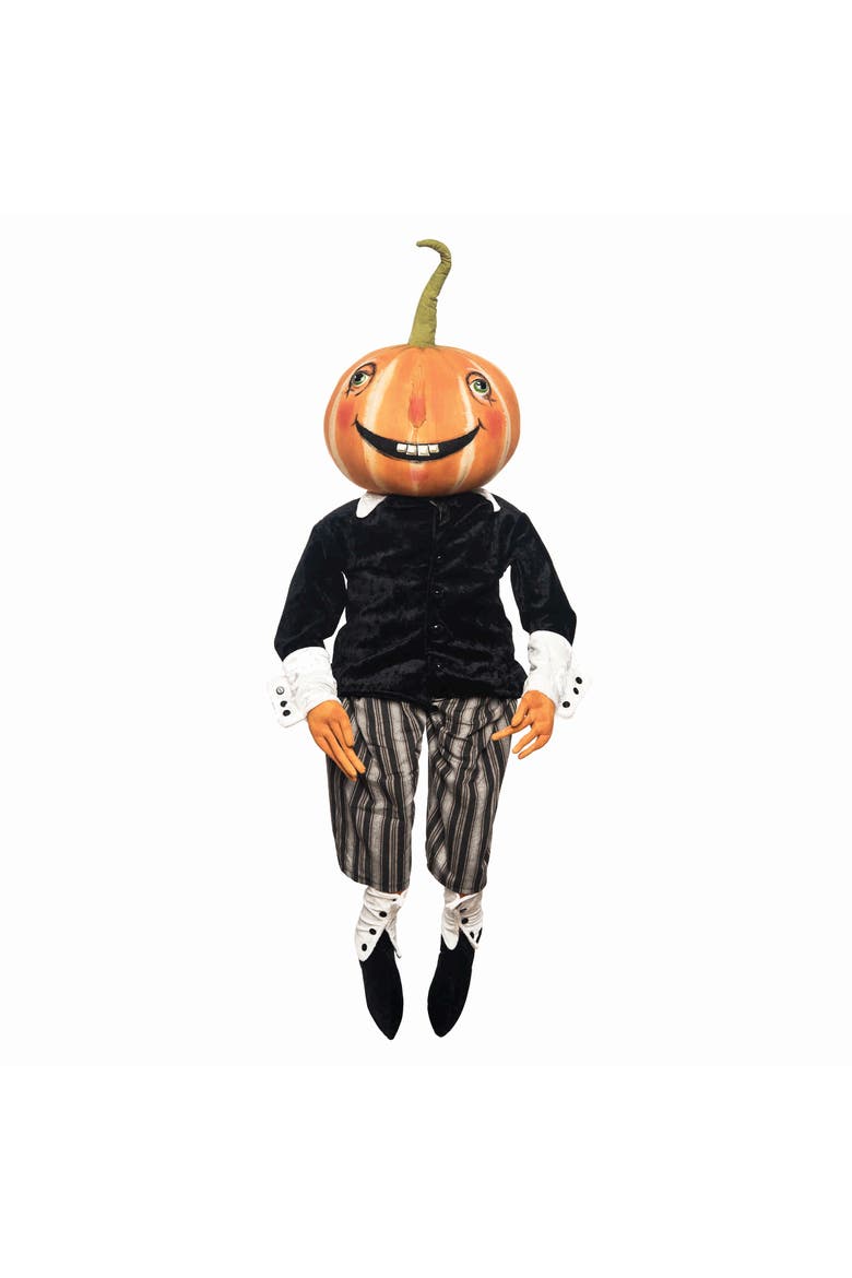 Pablo Pumpkin Halloween Joe Spencer Gathered Traditions Figurine, Main, color, Black