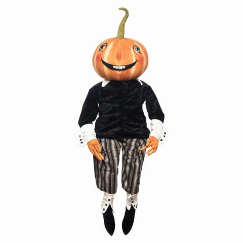 Pablo Pumpkin Joe Spencer Gathered Traditions Soft Art Doll Fall Autumn Halloween Harvest Figure Figurine