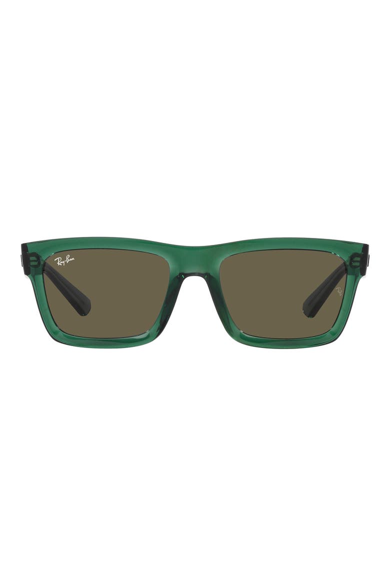 Warren 57mm Rectangular Sunglasses, Main, color, TRANSPARENT GREEN
