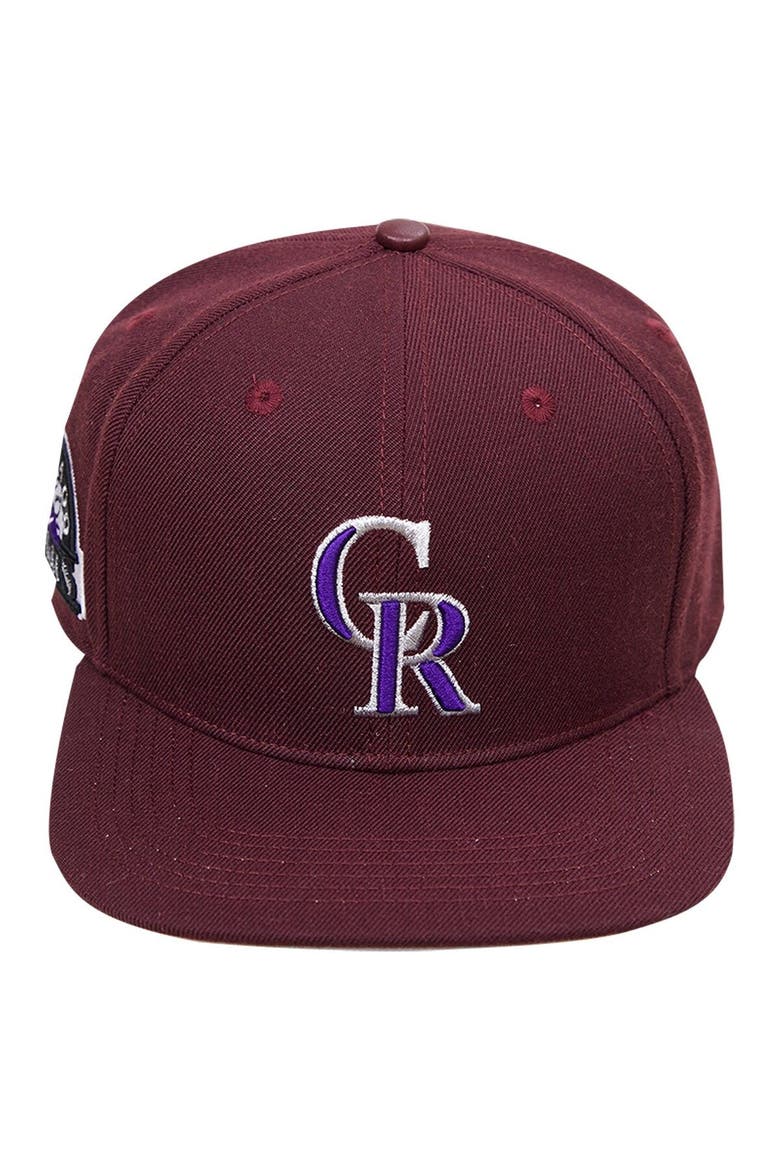 Men's Pro Standard Burgundy Colorado Rockies Wine Snapback Hat, Alternate, color, Burgundy