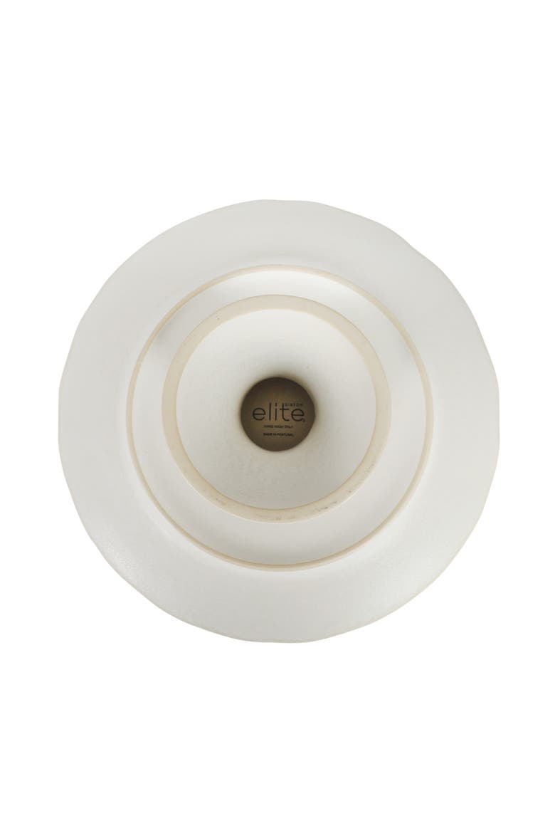 Vista Rossio Ceramic Cake Stand with Scalloped Rim, Alternate, color, White