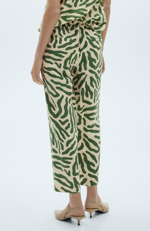 Mango Women's Printed Straight Pants In Green