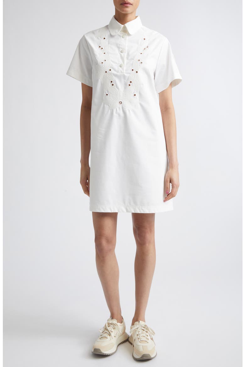 Eyelet Shift Dress, Main, color, WHITE
