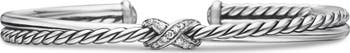 Petite X Center Station Bracelet with Pavé Diamonds