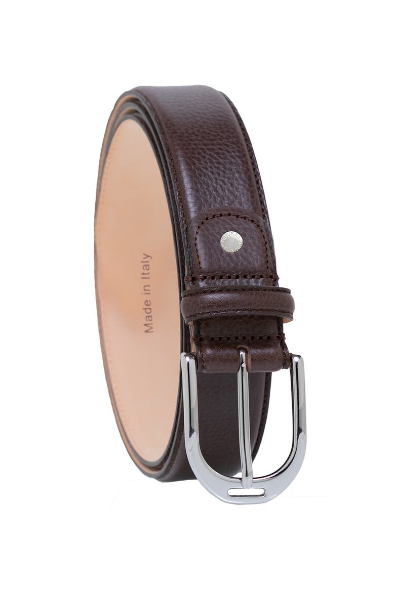 Heritage handcrafted genuine leather belt, Main, color, Walnut