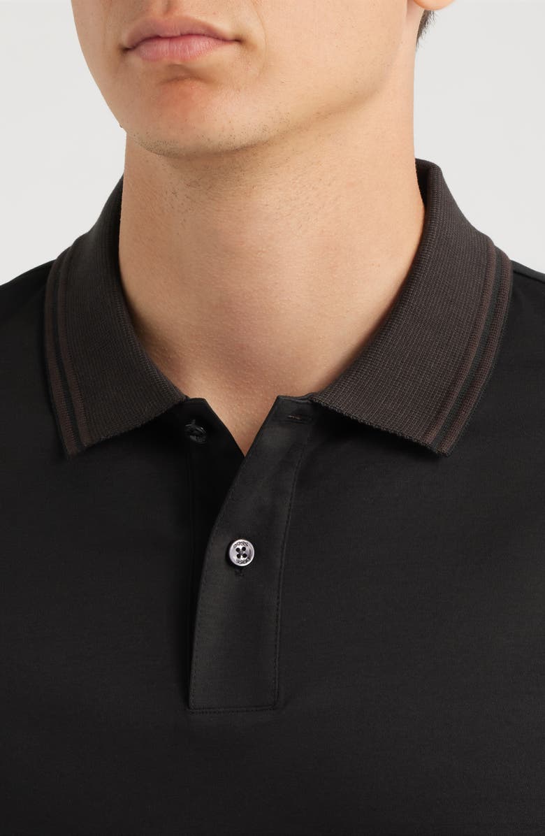 BOSS Phillipson Mercerized Cotton Polo, Alternate, color, Black