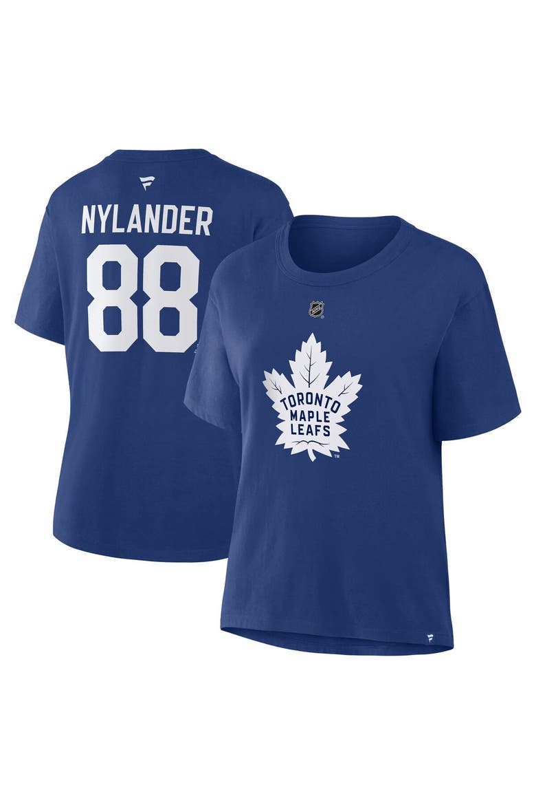 Women's Fanatics William Nylander Blue Toronto Maple Leafs Authentic Stack Name & Number T-Shirt, Main, color, Blue