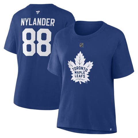 Women
s Fanatics William Nylander Blue Toronto Maple Leafs Authentic Stack Name 
Number T-Shirt