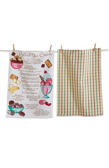 Shop Tag Rolled Ice Cream Set Of 2 Assorted Kitchen Towels