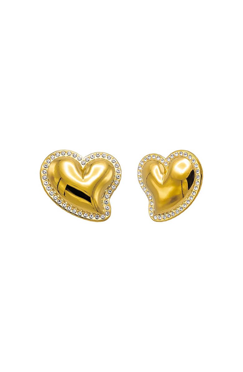 BY ADINA EDEN Pave Outlined Heart Stud Earring, Main, color,
