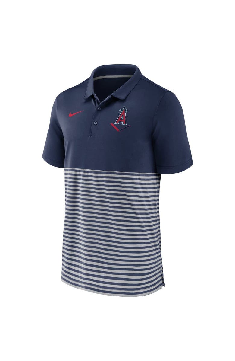 Nike Men's Nike Navy/Gray Los Angeles Angels Home Plate Striped Polo, Alternate, color, Navy