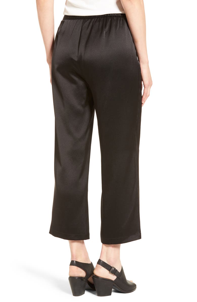 Eileen Fisher Silk Satin Crop Pants, Alternate, color, 