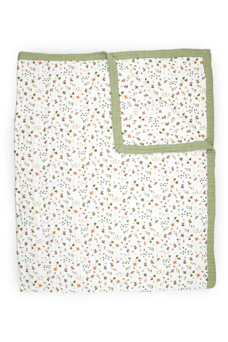 Kids' Cotton Muslin Quilted Throw, Main, color, GARDEN BEES