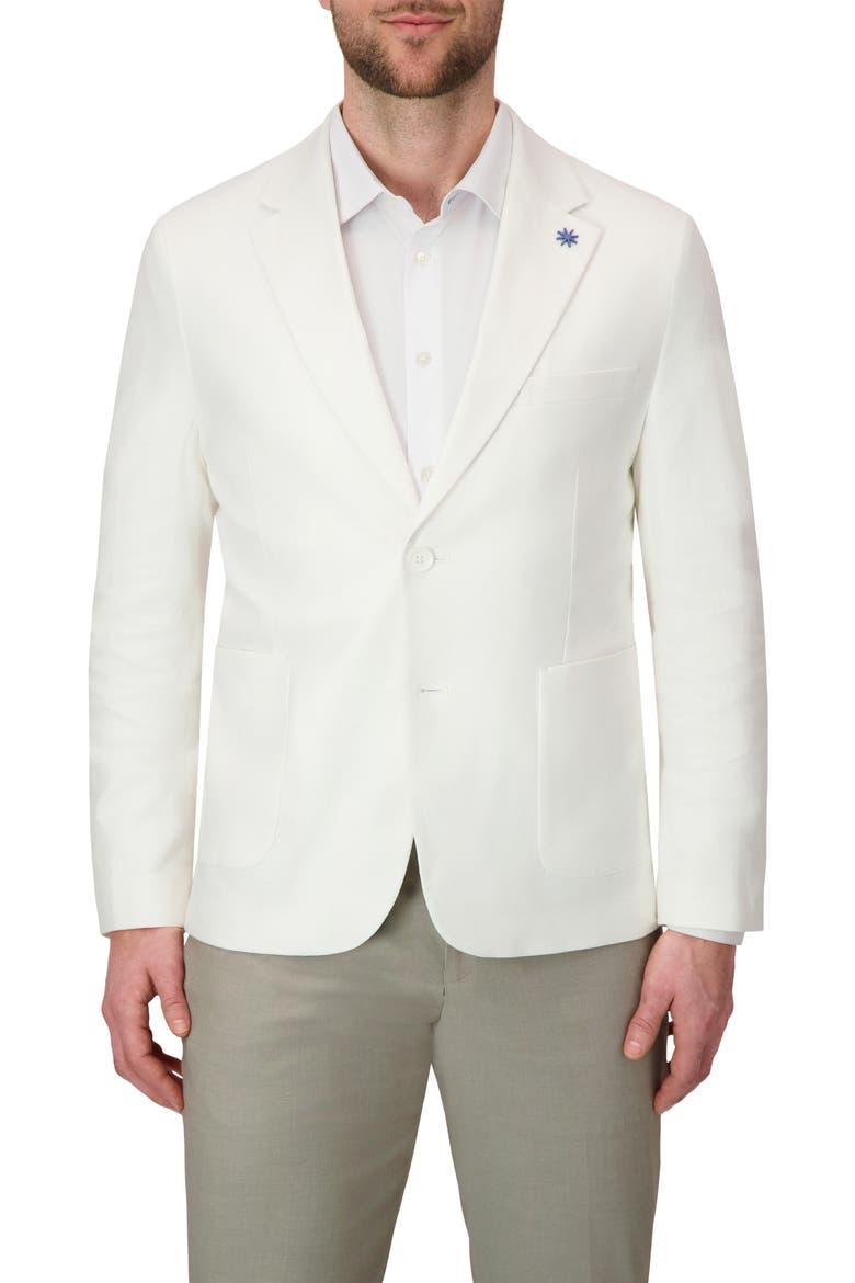 Linen Blend Stretch Sport Coat, Main, color, WHITE