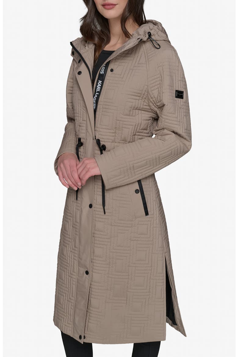Double L Quilted Coat, Alternate, color, SAND