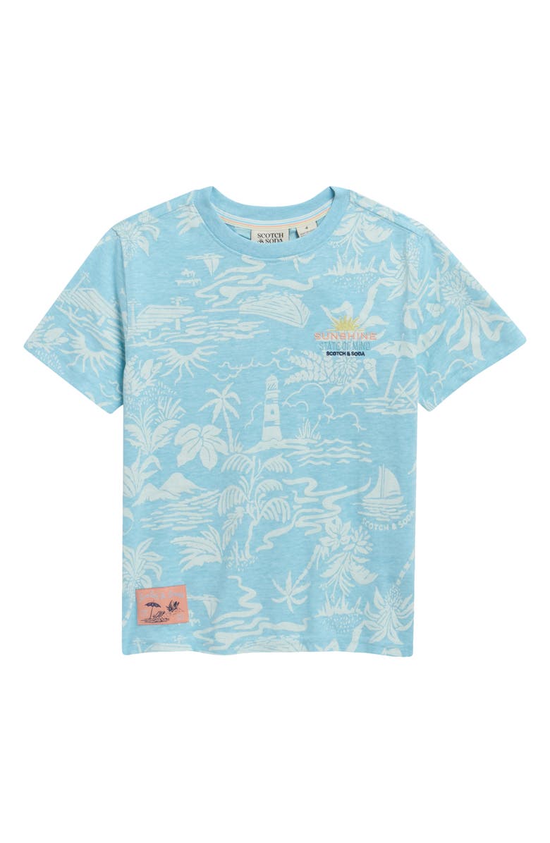 Scotch & Soda Kids' Fashion T-Shirt, Main, color, Light Blue Heather