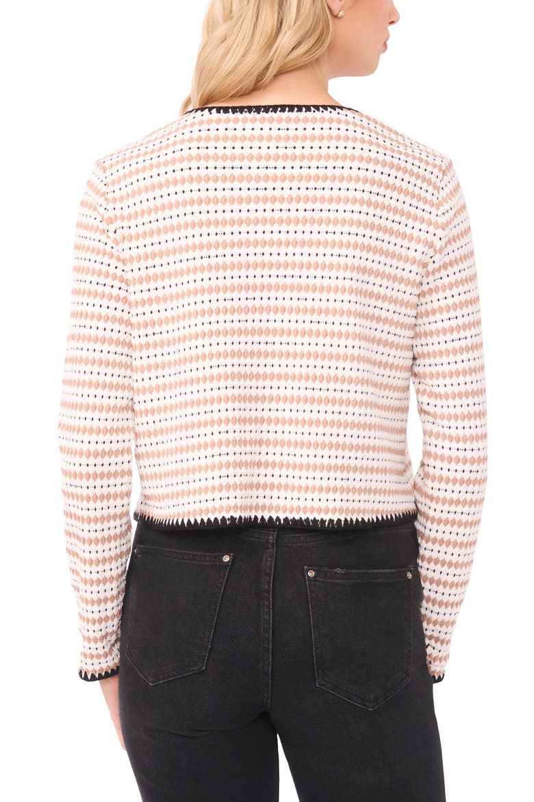 Contrast Trim Cardigan, Alternate, color, TOFFEE