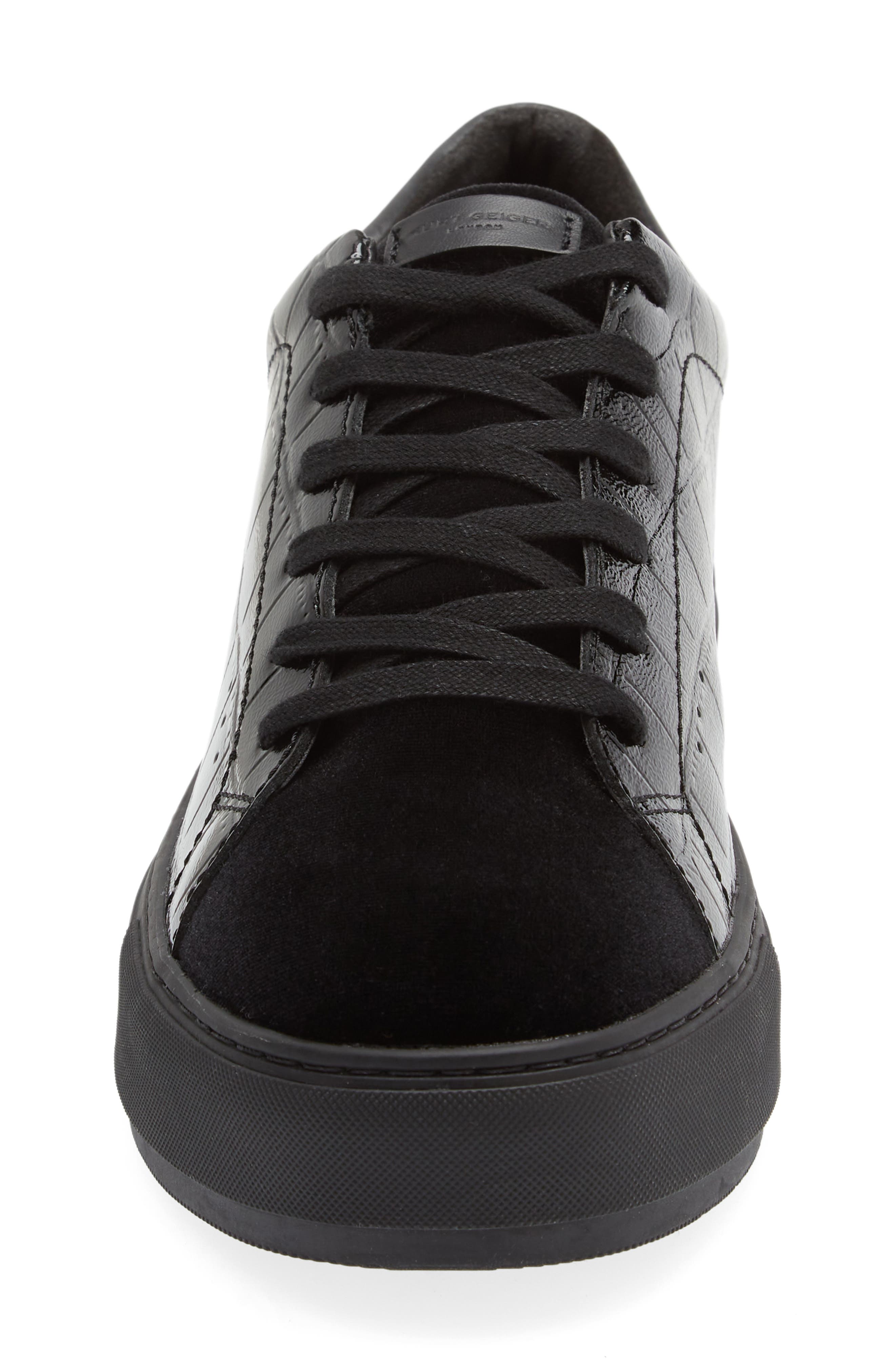 Kurt Geiger London Laney Croc Embossed Sneaker, Alternate, color, Black