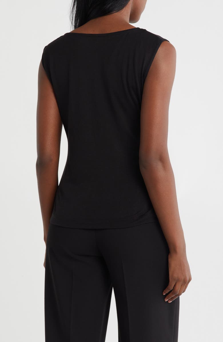 ELIE ELIE TAHARI Side Ruched Tank, Alternate, color, Black