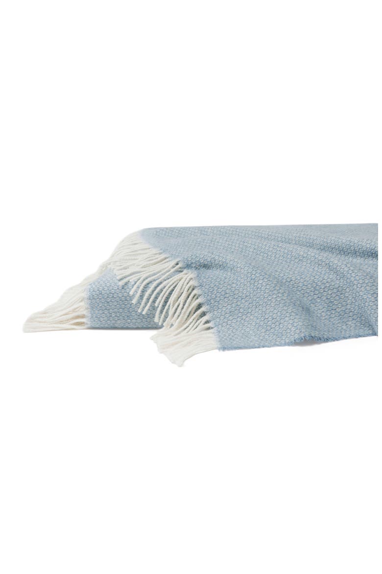 Cervino Fringe Trim Wool & Cashmere Throw Blanket, Main, color, SEA