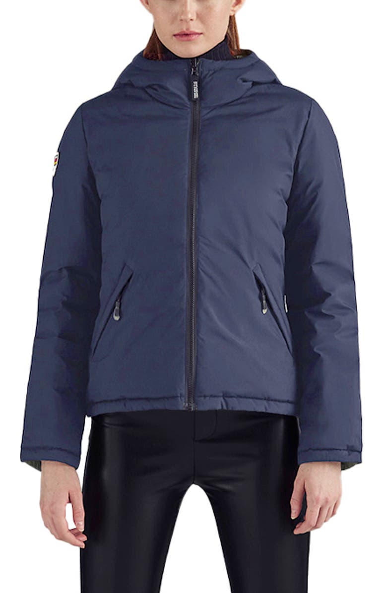 Triple F.A.T. Goose Versa Women's Reversible Down Puffer, Main, color, Navy