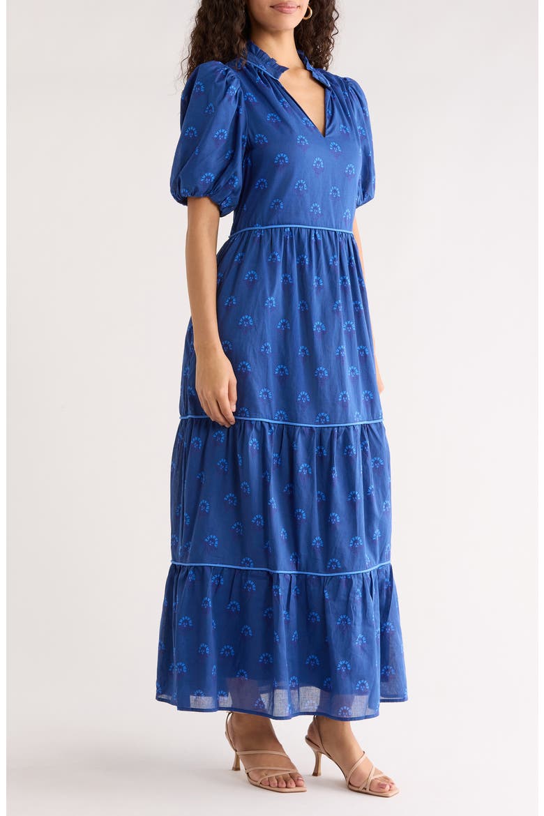 Briza Medallion Print A-Line Dress, Alternate, color, TEAL-BLUE