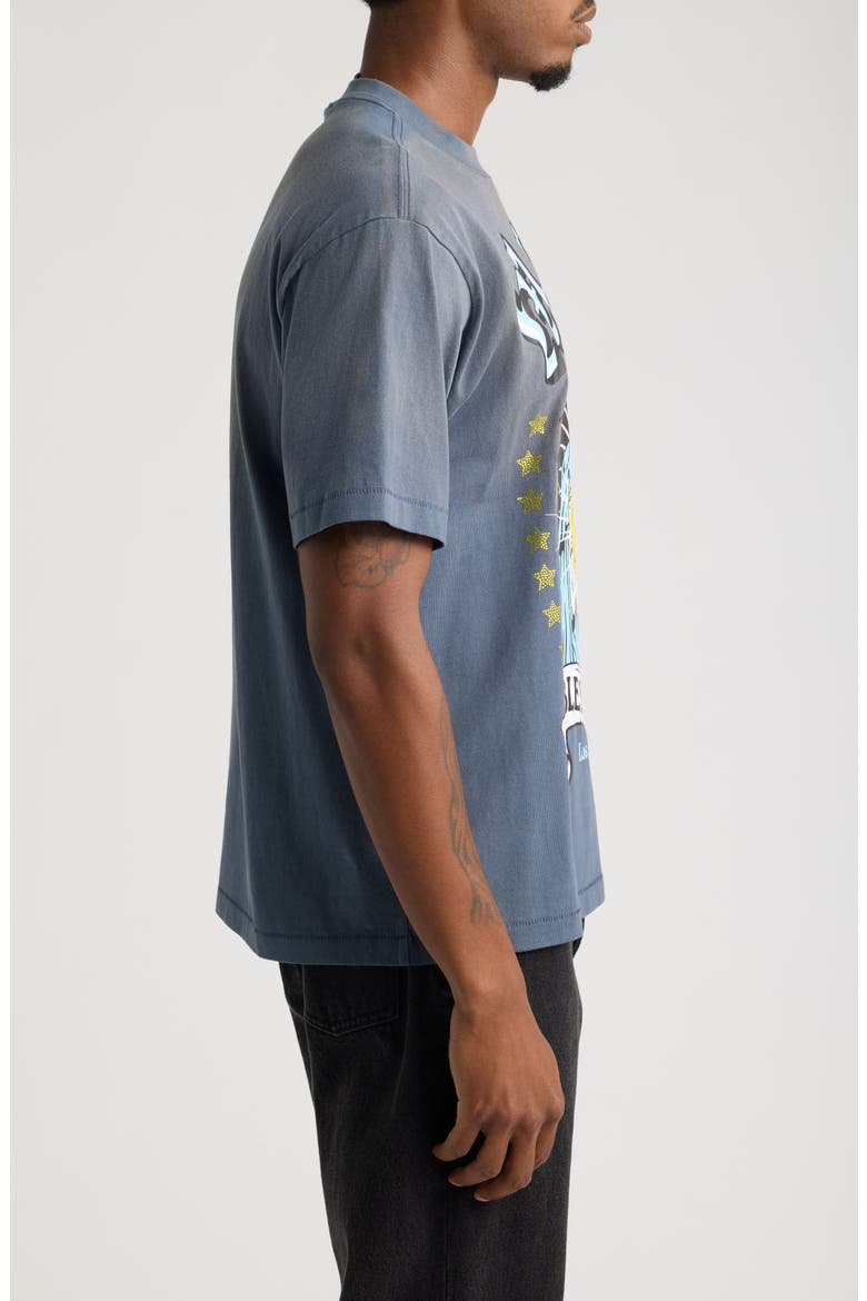 Bless the Ball Graphic T-Shirt, Alternate, color, VINTAGE INDIGO
