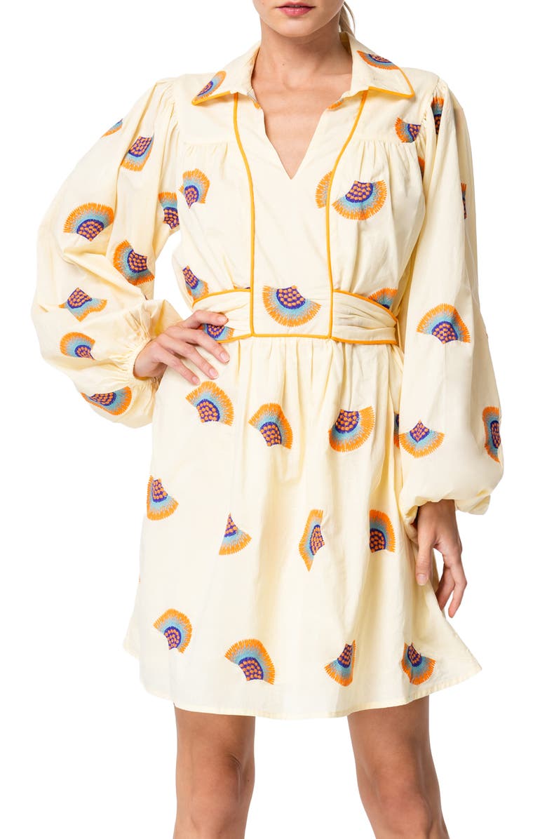 CIEBON Halliday Long Sleeve Minidress, Alternate, color, Yellow Multi