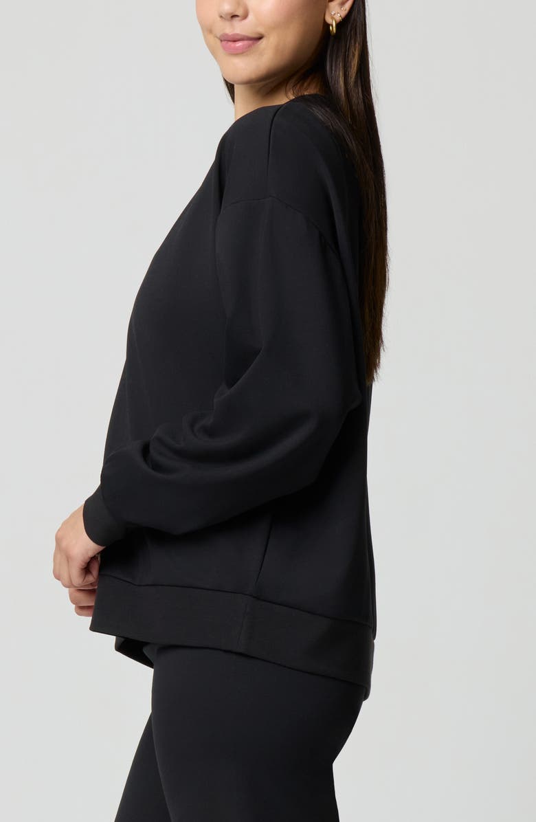 Florence by Mills Oversize Sport Sheen Crewneck Sweatshirt, Alternate, color, Black