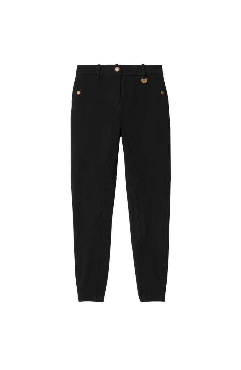 Burberry Herringbone Stretch Cotton Jodhpurs, Alternate, color, Black