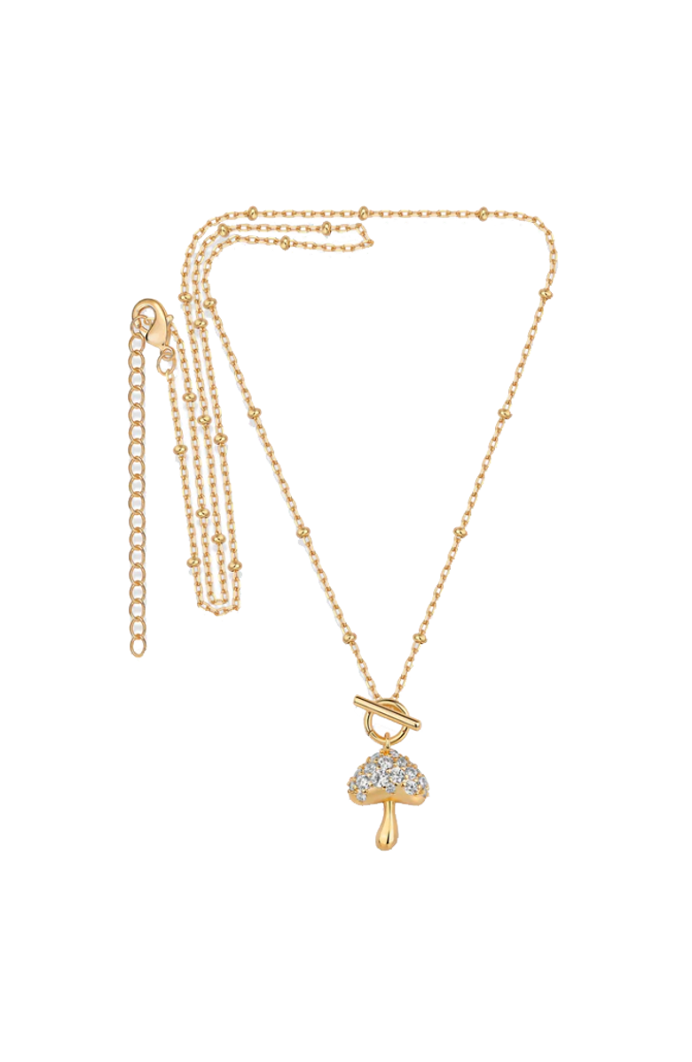 BY ADINA EDEN CZ Mushroom Toggle Pendant Necklace, Main, color,