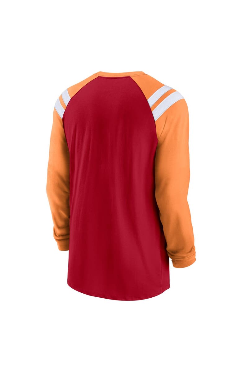Nike Men's Nike Red/Orange Tampa Bay Buccaneers Classic Arc Raglan Tri-Blend Long Sleeve T-Shirt, Alternate, color, Red