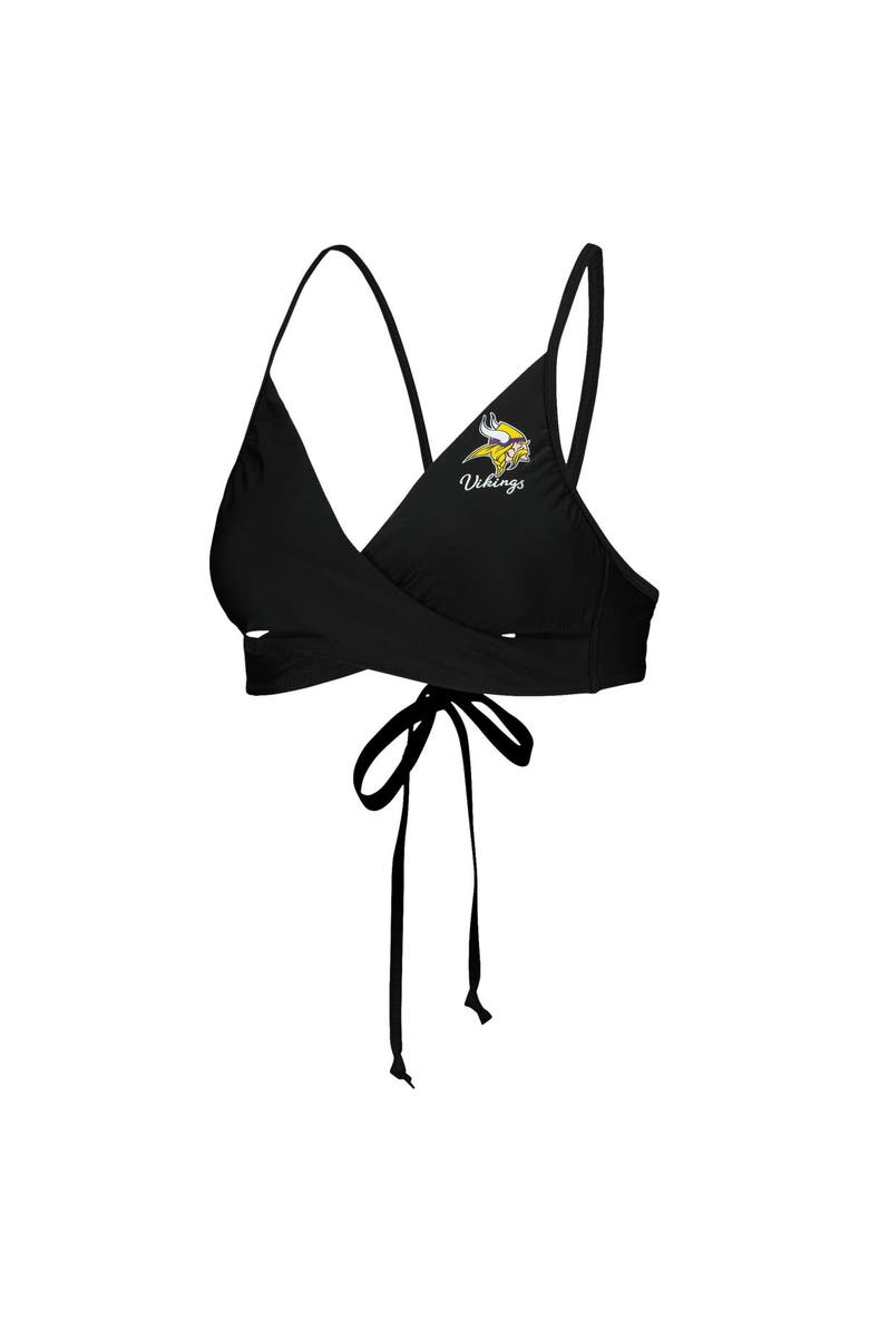 G-III 4HER BY CARL BANKS Women's G-III 4Her by Carl Banks Black Minnesota Vikings Hall of Fame Bikini Top, Alternate, color, 