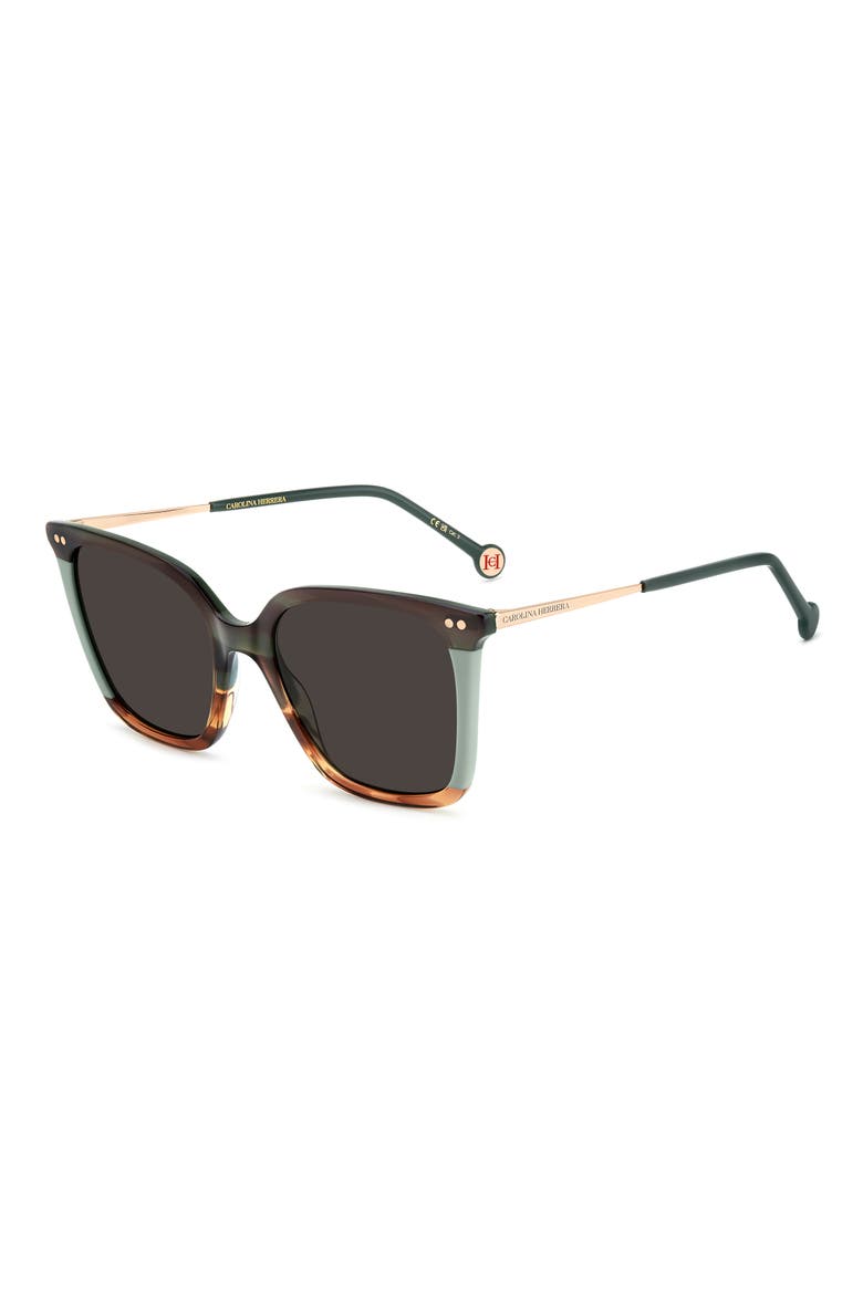 53mm Square Sunglasses, Alternate, color, STRIPED GREEN BROWN/ GREY